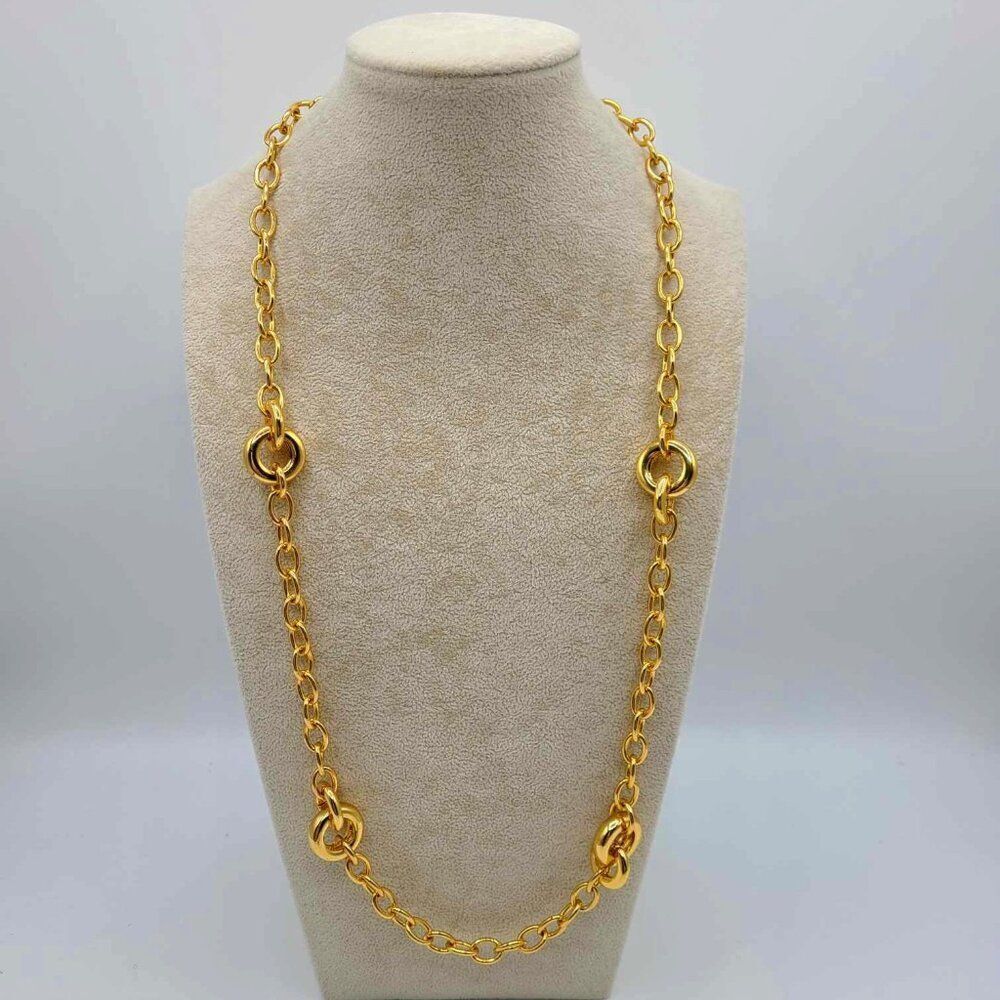 J Crew Chunky Long Link Gold Tone Necklace NWOT!